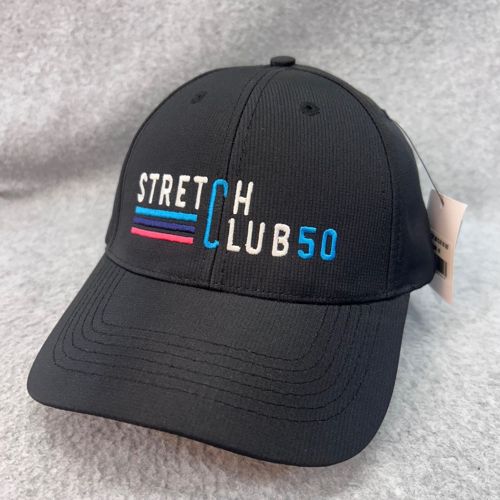 Stretch Club 50 Unisex Black StretchLab Hat Moisture Wicking UV Coating OSFM